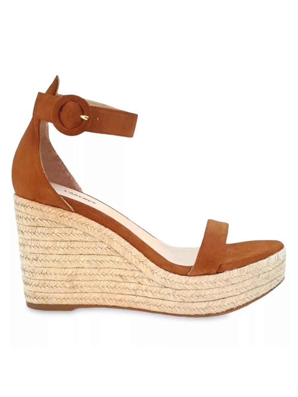 L’AGENCE Elysee Suede Espadrille Platform Wedge Sandal